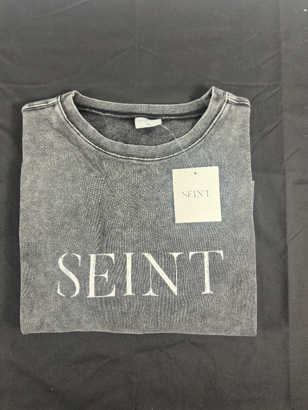 NWT SEINT Logo Graphic Sweatshirt – Medium – Charcoal Gray